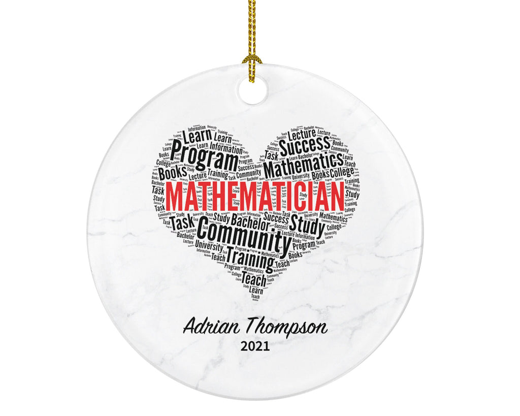 Mathematician Christmas Ornament Personalized, Mathematics Custom Gift