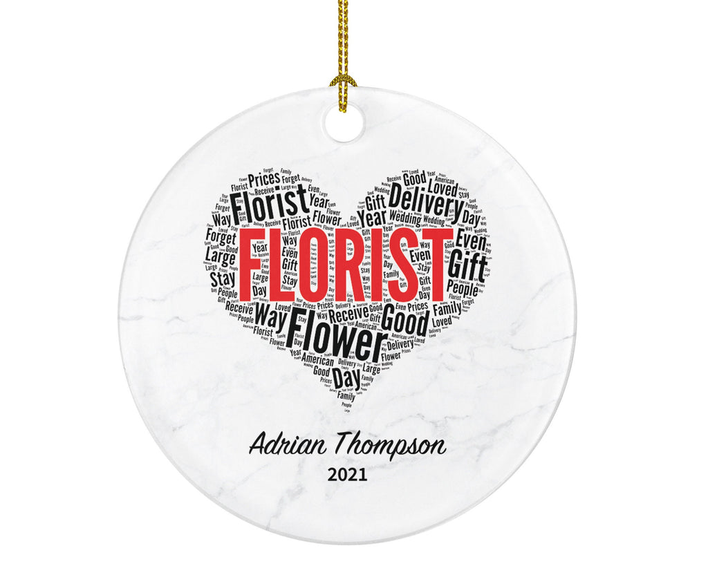Florist Christmas Ornament Personalized - Florist Flower Custom Gift