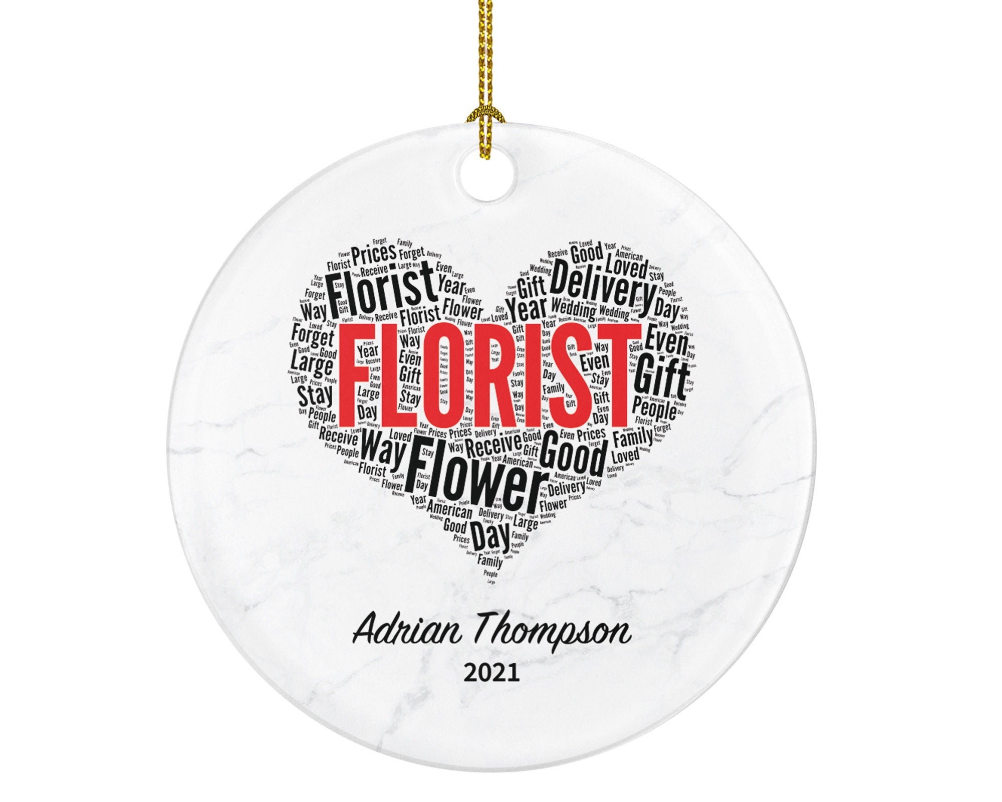 Florist Christmas Ornament Personalized - Florist Flower Custom Gift