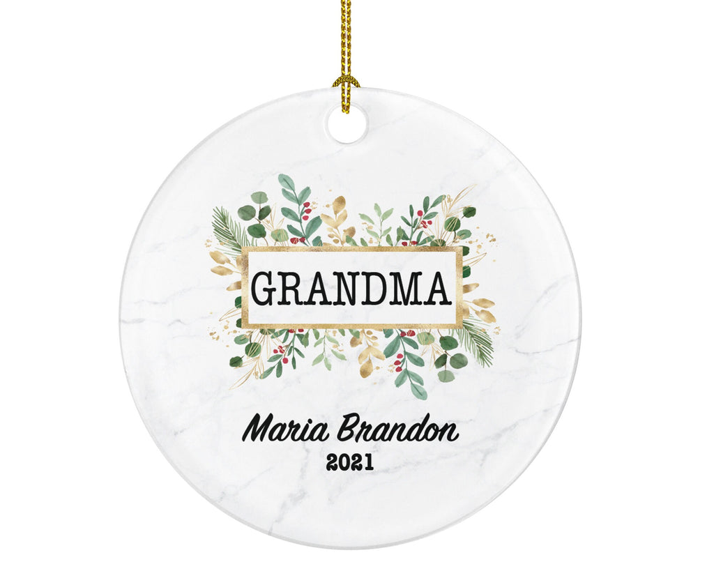 Custom Grandma Christmas Ornament,  Personalized Gift for Grandma, Best Grandma Ever Pregnancy Reveal, Baby Announcement, Grandma to Be