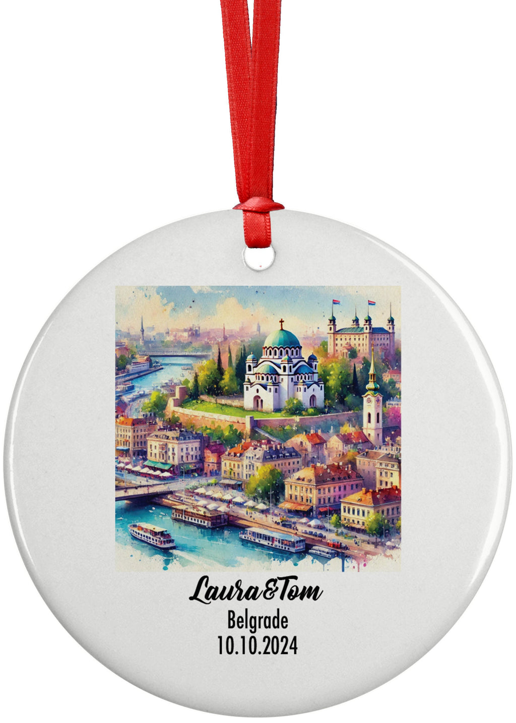 Belgrade, Balkans, Serbia, Ornament, Engagement, Married, Travel, Gift for Engaged Couple, Engagement Gift, Trip, Vacation Souvenir