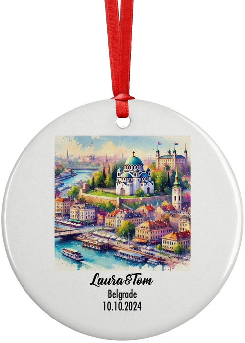 Belgrade, Balkans, Serbia, Ornament, Engagement, Married, Travel, Gift for Engaged Couple, Engagement Gift, Trip, Vacation Souvenir
