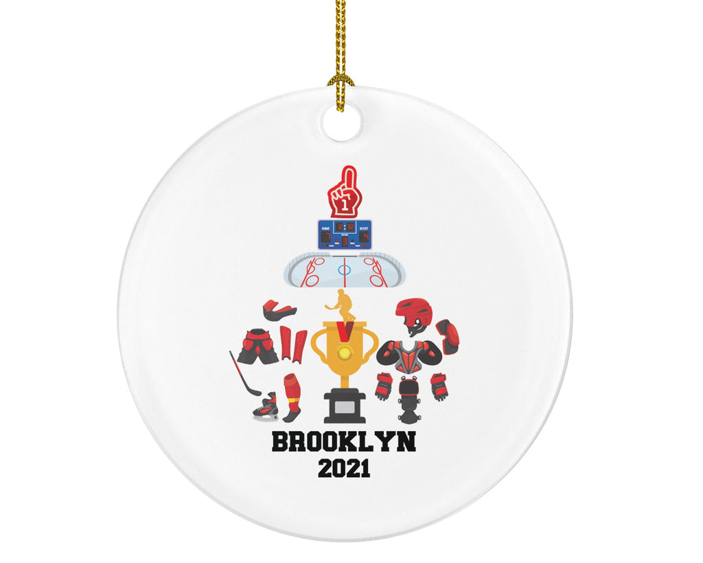Ice Hockey Player Christmas Ornament, Personalized Hockey Team Coach Gift, Hockey Game Lover