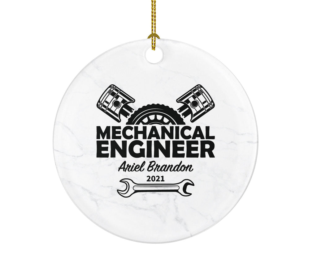 Mechanical Engineer Christmas Ornament Personalized - Engineer Custom Name Year Gift