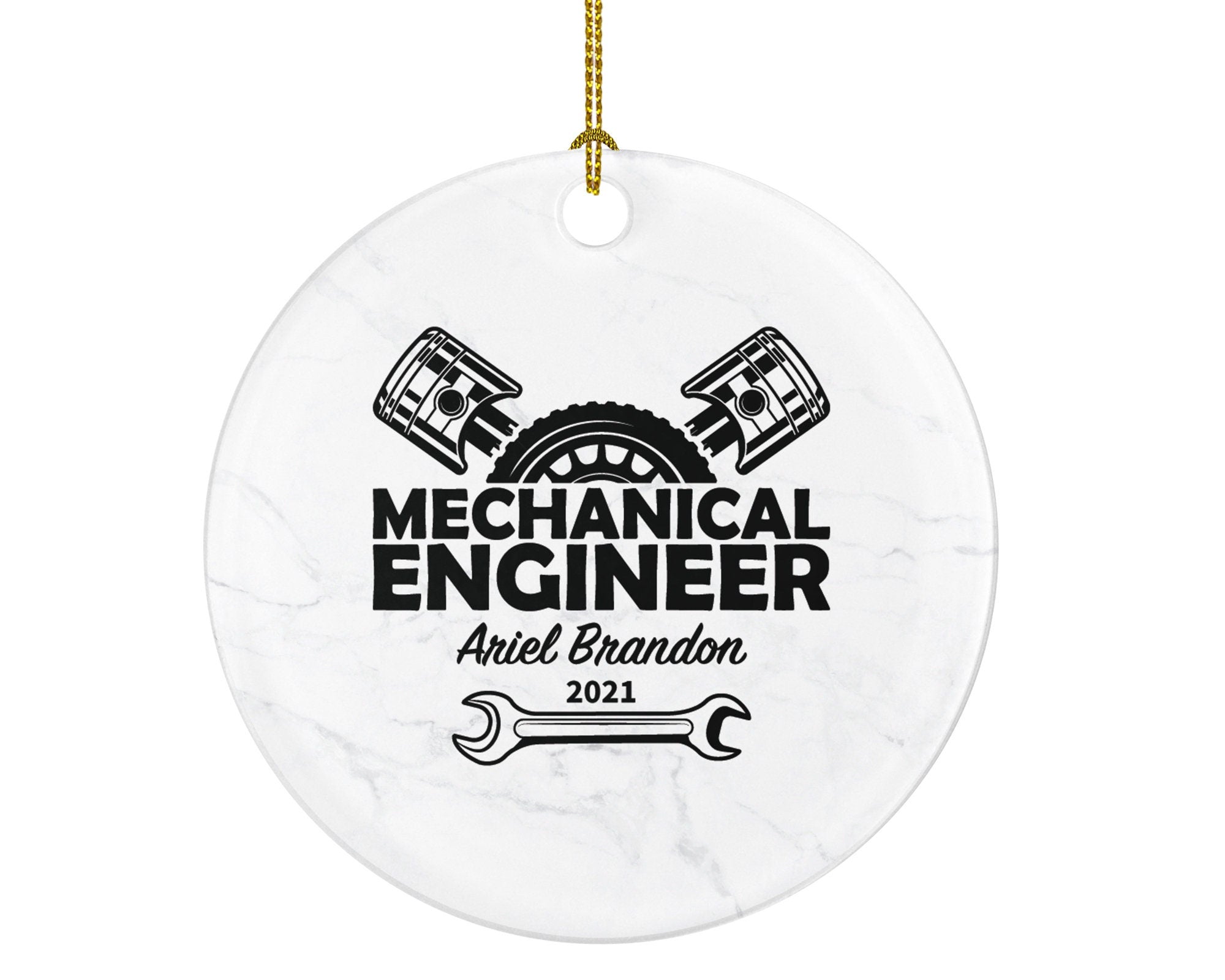 Mechanical Engineer Christmas Ornament Personalized - Engineer Custom Name Year Gift