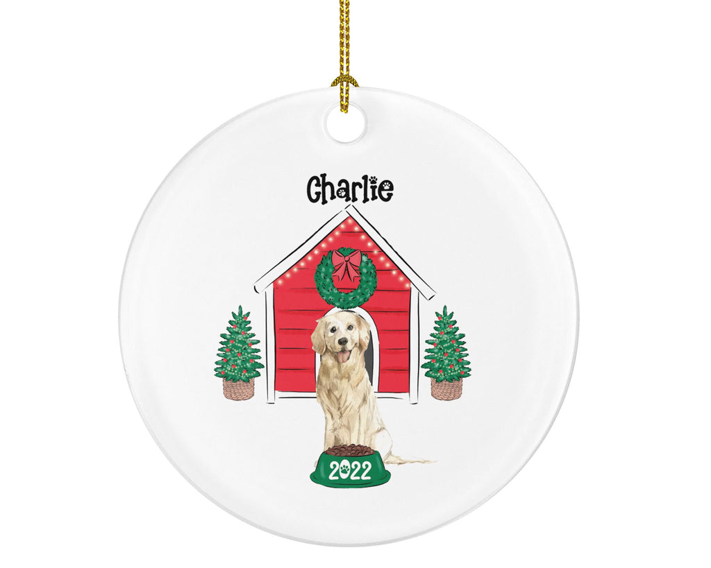 Dog with House Personalized Christmas Ornament Custom Pet Lover Owner Gift Fur Holiday Ornament Rescue