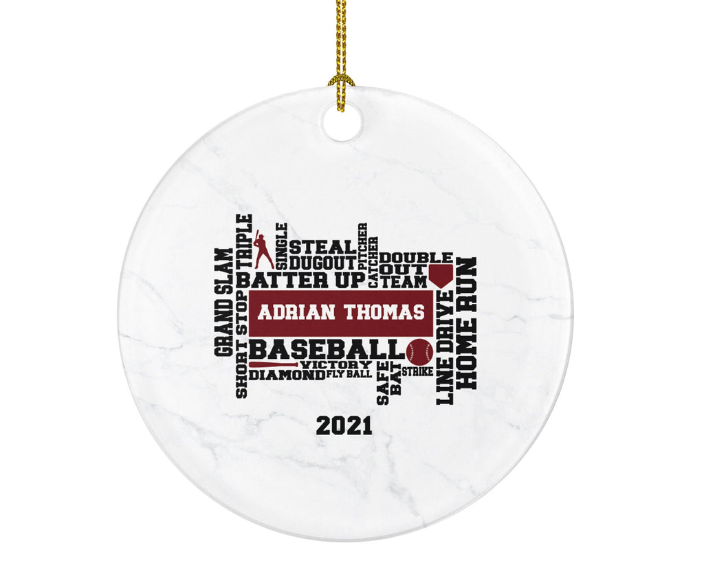 Personalized Baseball Christmas Ornament - Player Gamer Sports Decorations Hobby Occupation Custom Gift Play Game