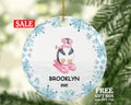 Sledding Christmas Ornament Personalized - Sled Penguin Holiday Winter Activity Sledder Custom Gift