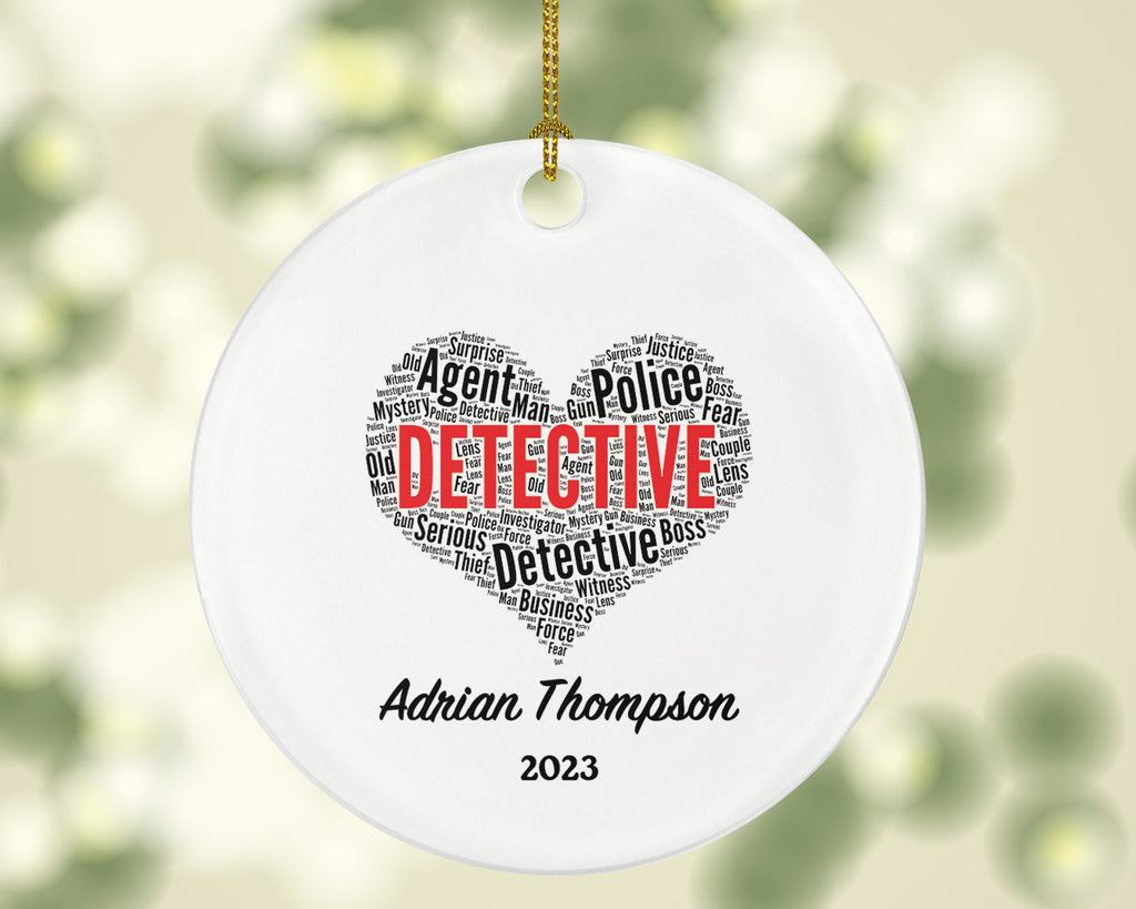 Detective Christmas Ornament Personalized - Criminal Investigation Crime Investigator Team Officers Custom Gift