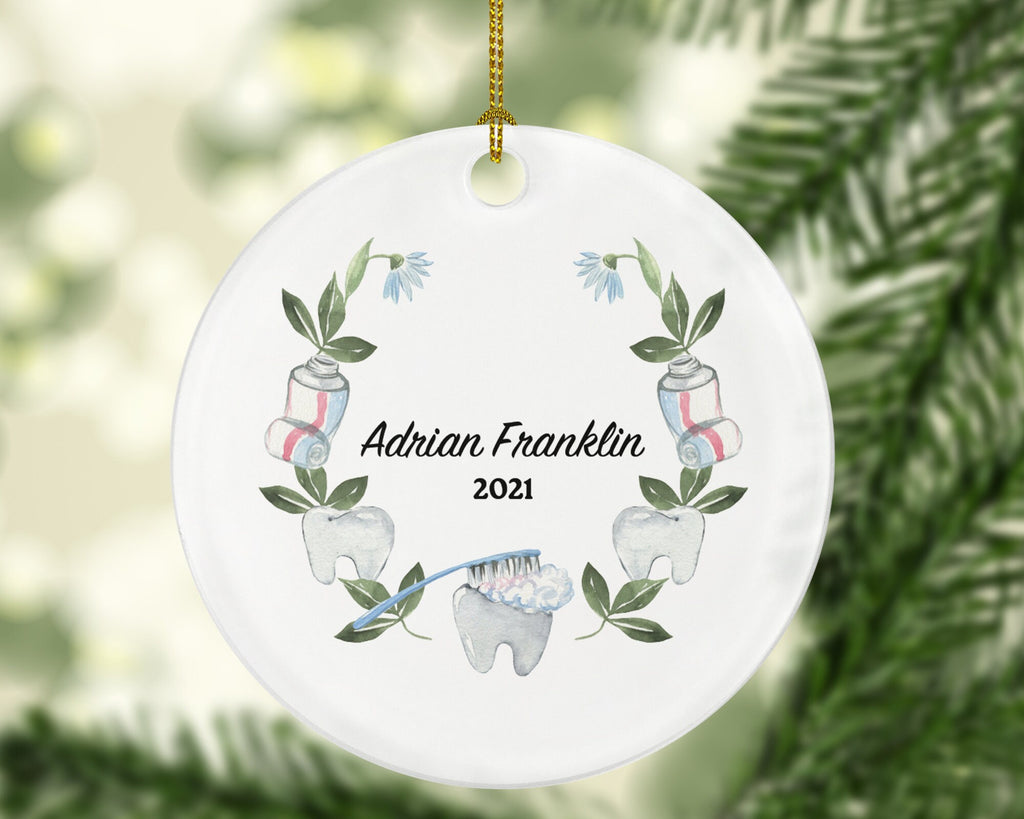 Dentist Christmas Ornament Personalized - Dental Gift Graduation Custom Occupational Occupation Dental Gift - Dental Wreath