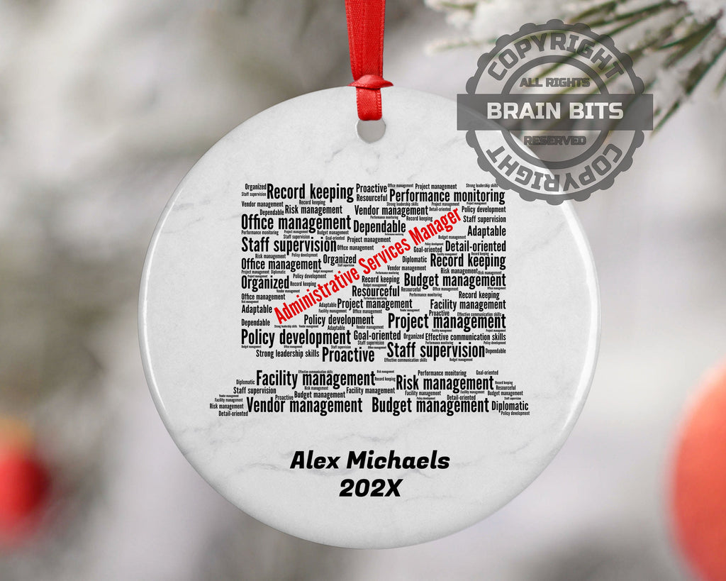 Administrative Services Manager Personalized Christmas Ornament