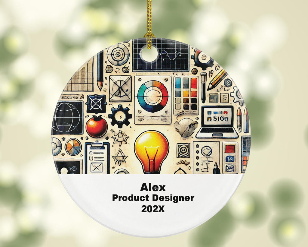 Personalized Product Designer Ornament – Creative Design Gift – Custom Holiday Ornament with Name and Year