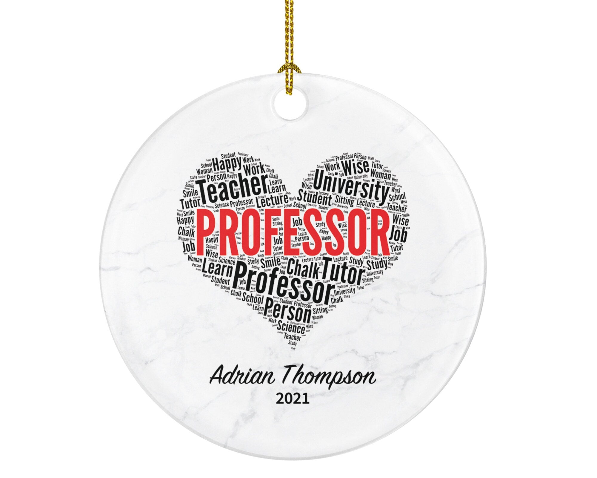 Professor Ornament Personalized - Custom Gift from Student Appreciation Mr Mrs School Graduate Graduation