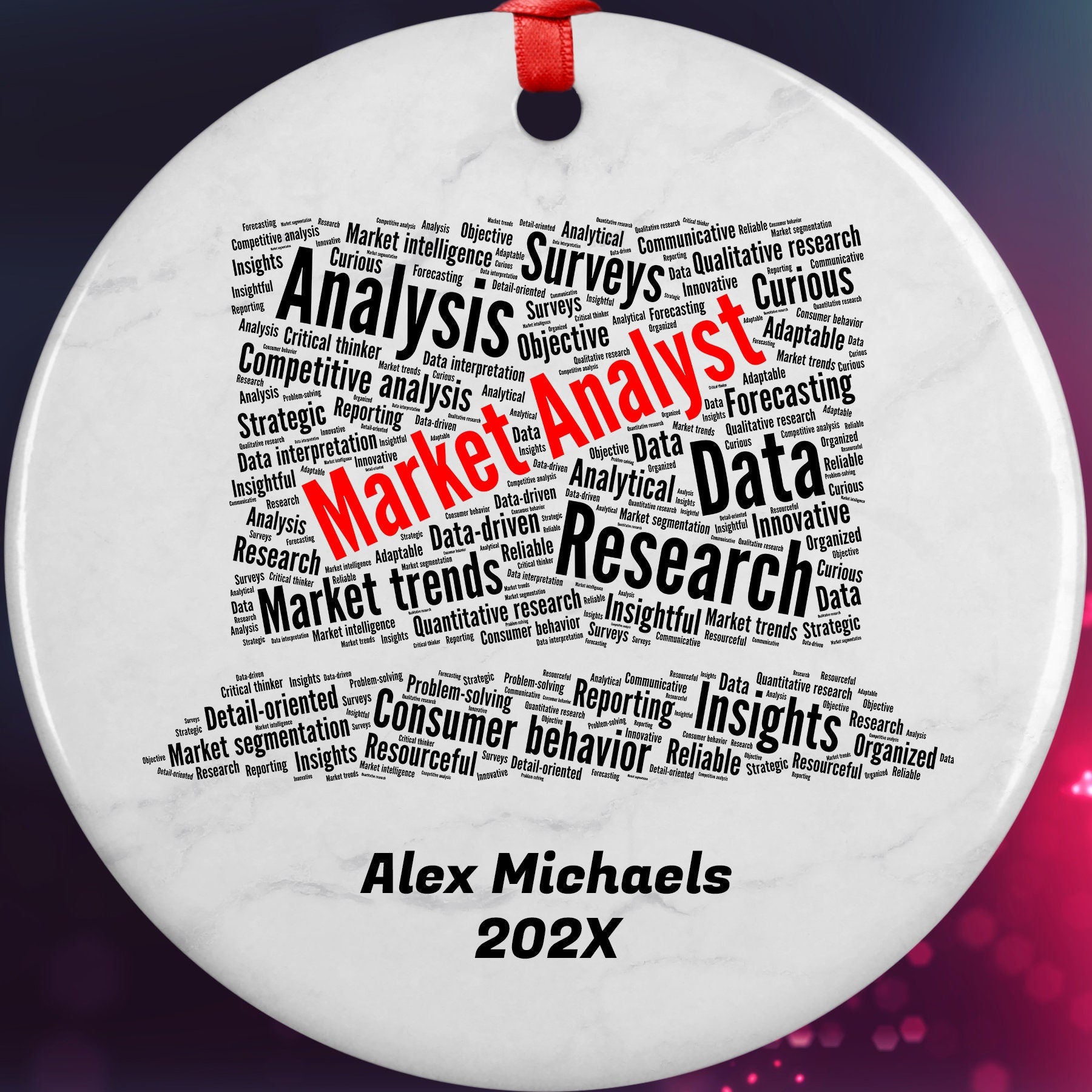 Market Research Analyst Personalized Christmas Ornament