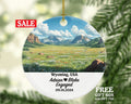 Wyoming Christmas Ornament Personalized - WY Engaged Married Family Together Couple Travel Honeymoon Engagement Marriage