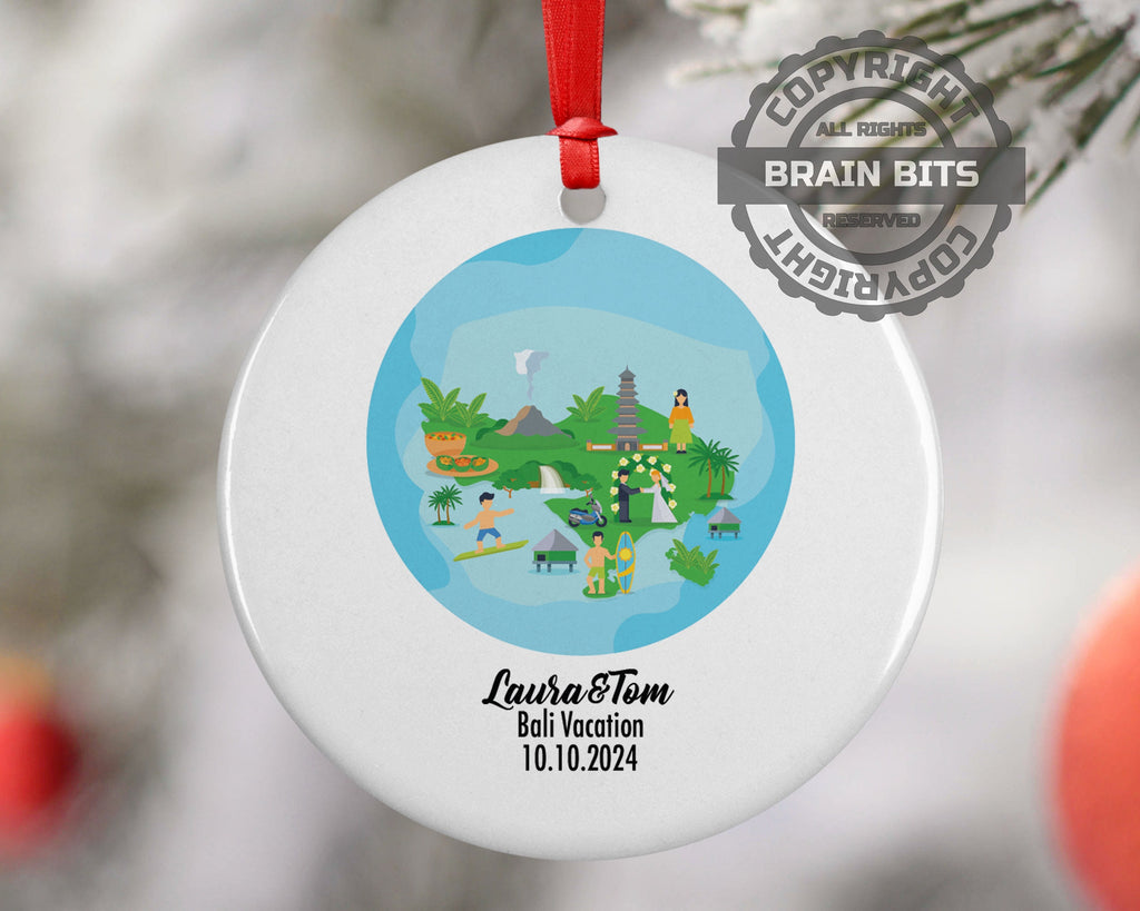 Bali, Indonesia, Ornament, Engagement, Married, Travel, Gift for Engaged Couple, Engagement Gift, Trip, Vacation Souvenir