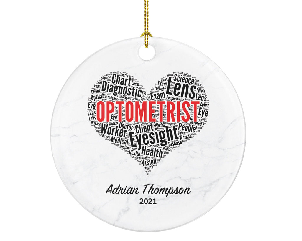 Optometrist Christmas Ornament Personalized - Eyes Seeing Visual System Gift Graduation Thank You Appreciation Gift