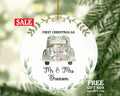 First Christmas as Mr & Mrs Wedding Car Ornament - Personalized Just Married Newlywed Christmas Wedding Mr. and Mrs. Bride Groom Couple Gift