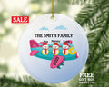 Personalized Christmas Ornament Family Airplane Ride/Family Vacation- Family of 3 Christmas Ornament - Family Travel Ornament