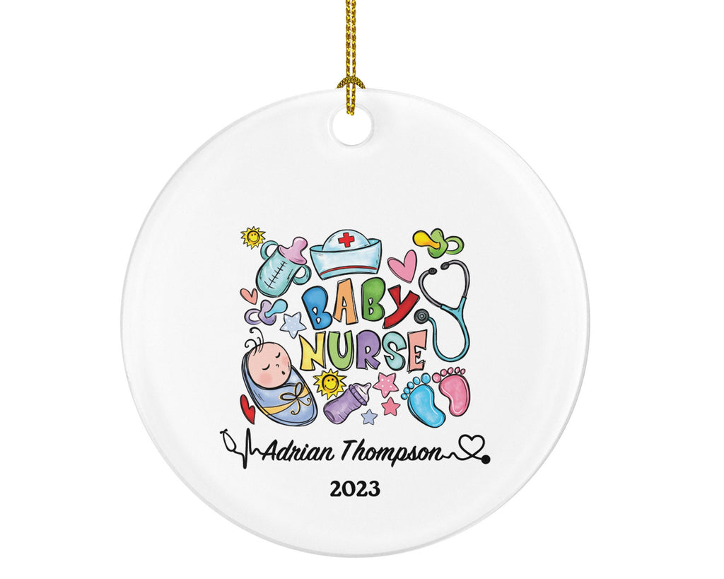 Baby Nurse Christmas Ornament Personalized - Baby Nurse Registered Health Worker Gift from Patient for Nurse Custom Medical