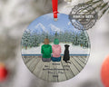 Personalized Mrs&Mrs Lesbian Couple Christmas Ornament Pet Custom Ceramic Keepsake Couples Dog Cat Owners Married Holiday Gift Winter Scene