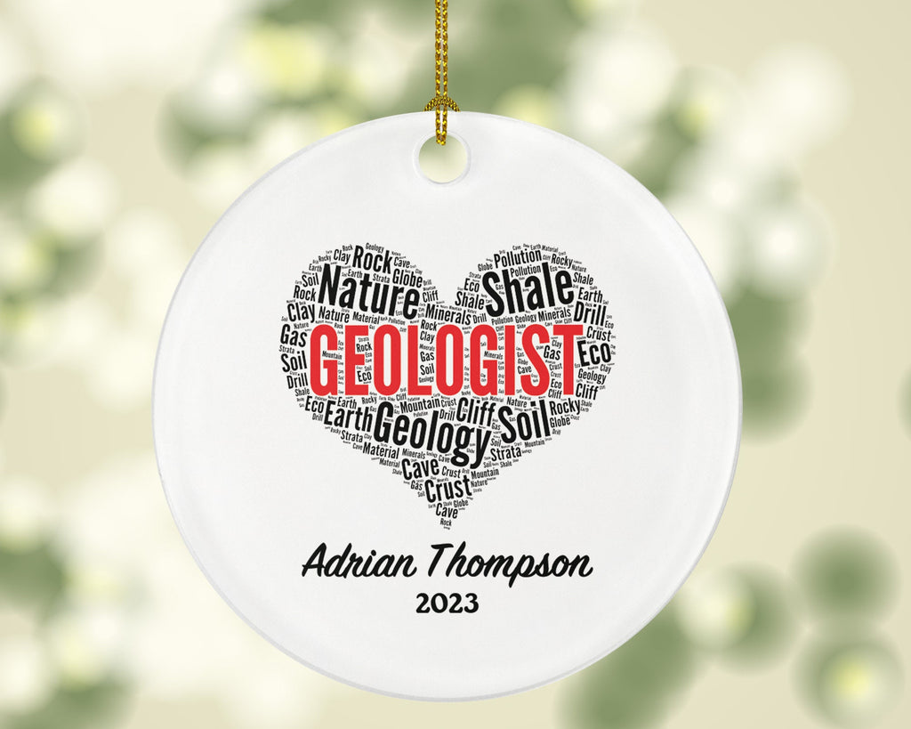 Geologist Christmas Ornament Personalized - Geology Gift with Name Custom