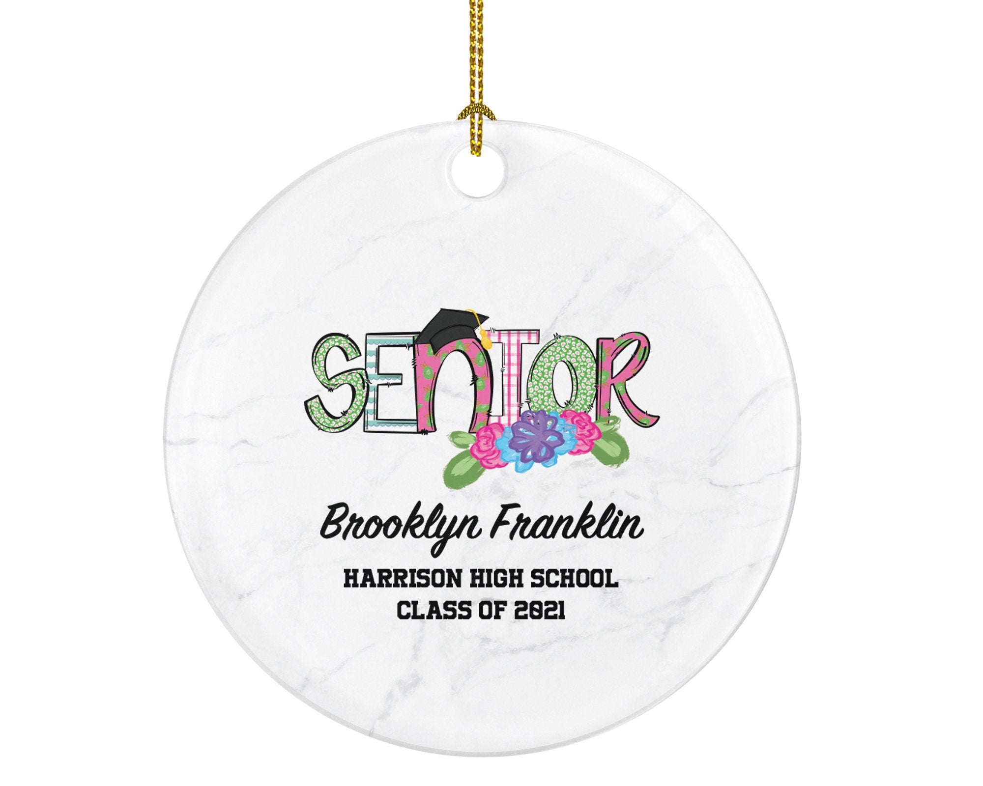 Senior Graduation Christmas Ornament Personalized - Class of Gift Graduate Masters Bachelor Doctorate College High School Degree Gift