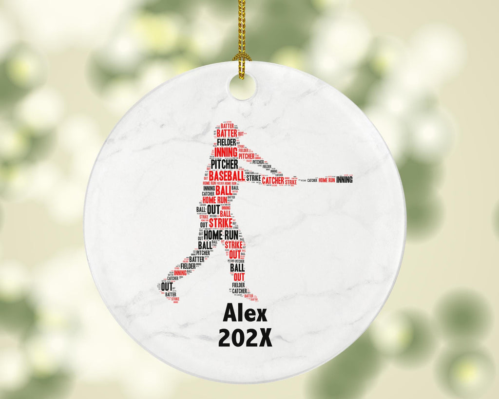 Personalized Baseball Christmas Ornament – Custom Sports Gift – Batter and Pitcher Ornament – Baseball Player Holiday Keepsake