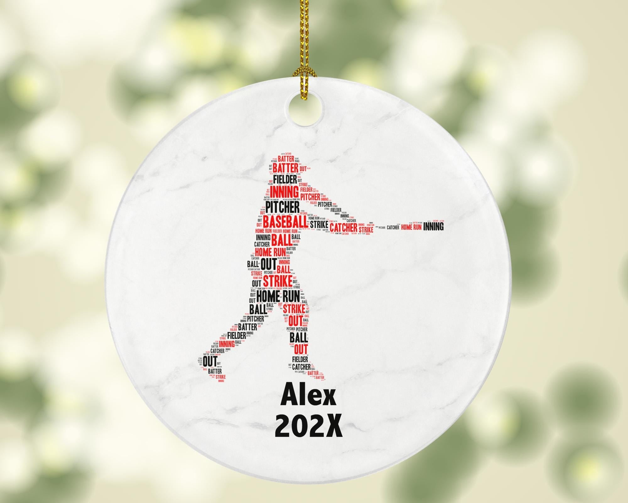 Personalized Baseball Christmas Ornament – Custom Sports Gift – Batter and Pitcher Ornament – Baseball Player Holiday Keepsake