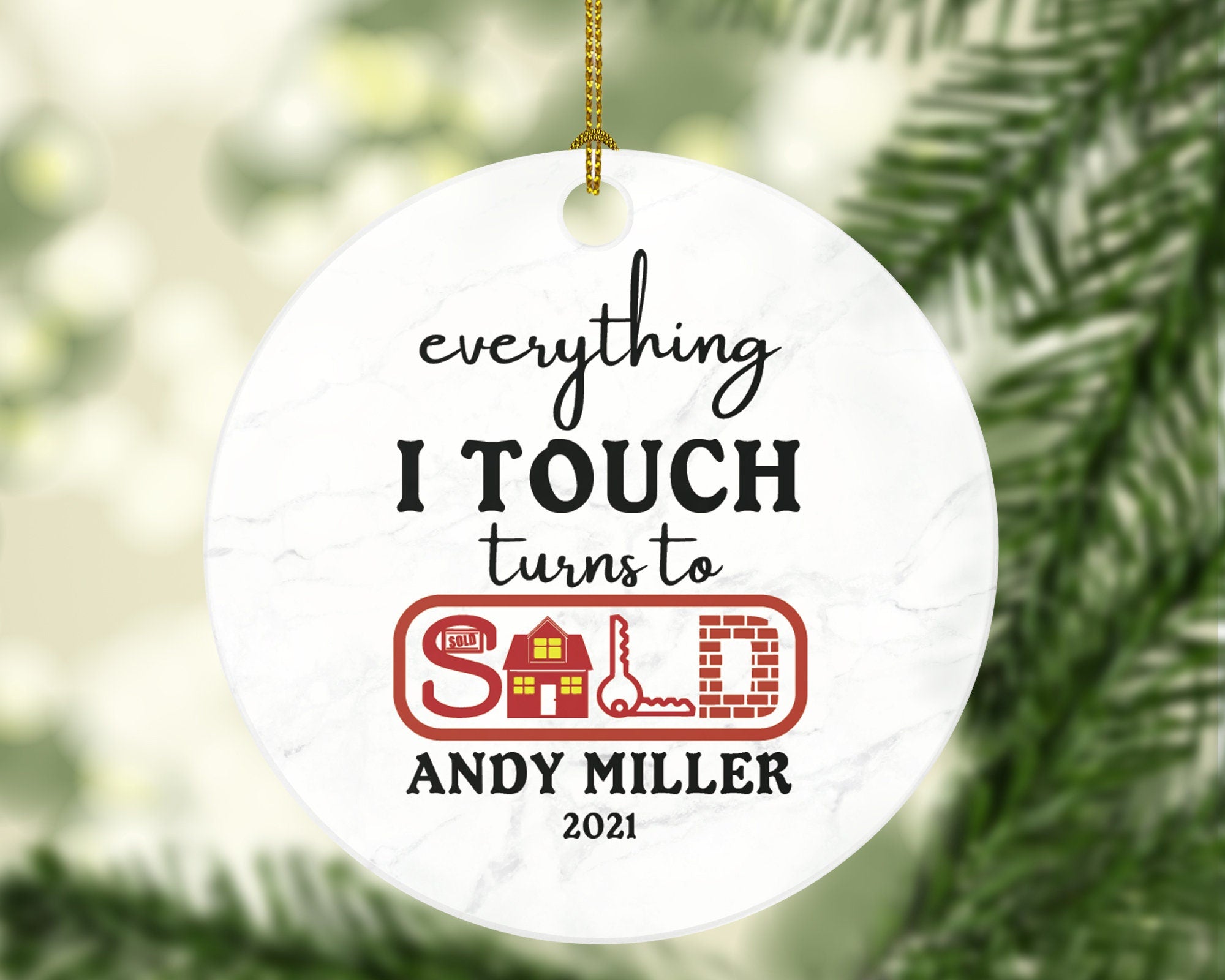 Realtor Real Estate Agent Personalized Ornament - House Broker Personalized Ornament- New Real Estate Seller Christmas Ornament