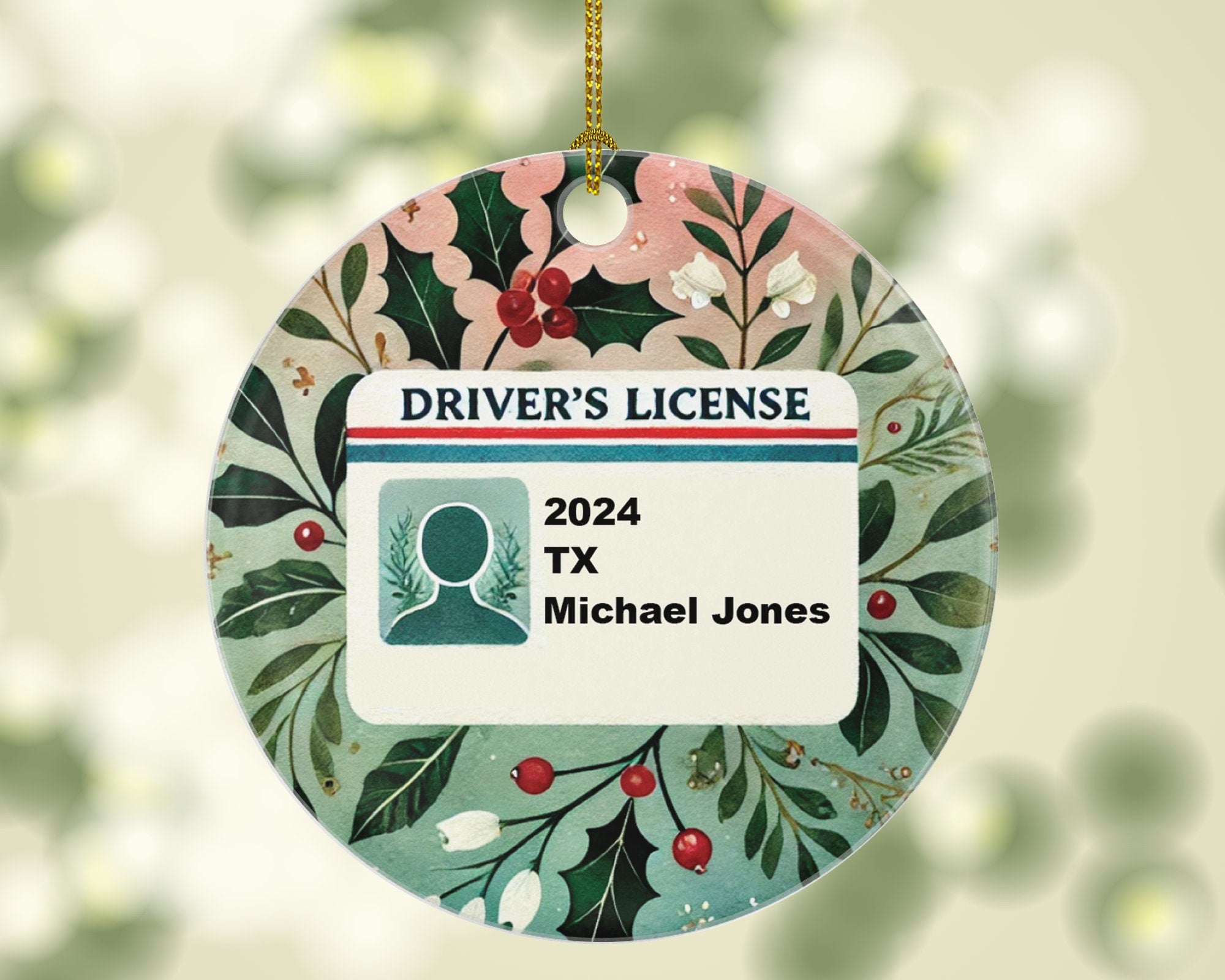 New Driver Christmas Ornament Personalized - Car Driving License Owner Driver's License Plate Custom Gift For Teenage