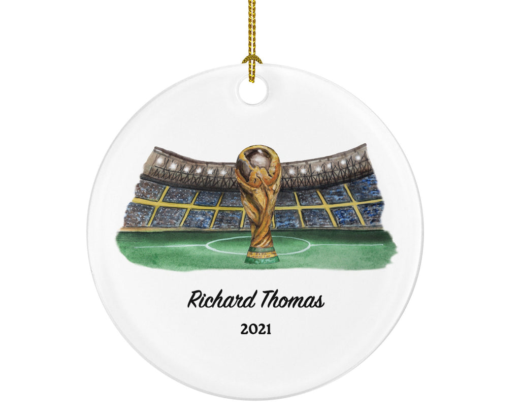 Playing Soccer Field Christmas Ornament - Goal Keeper Saver Coach Team Player Champion Gamer Sports Match Senior Custom Ball Kick