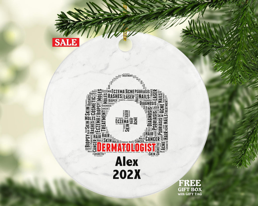 Personalized Dermatologist Christmas Ornament – Custom Doctor Gift – Skin Care Specialist Ornament – Medical Professional Keepsake