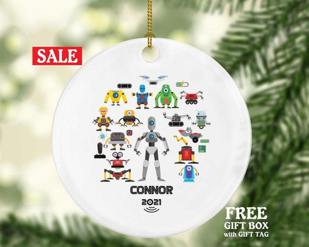 Robotics Engineer Christmas Ornament Personalized - Robot Systems Designer Developer Software Specialist Employer Boss Employee Custom Gift