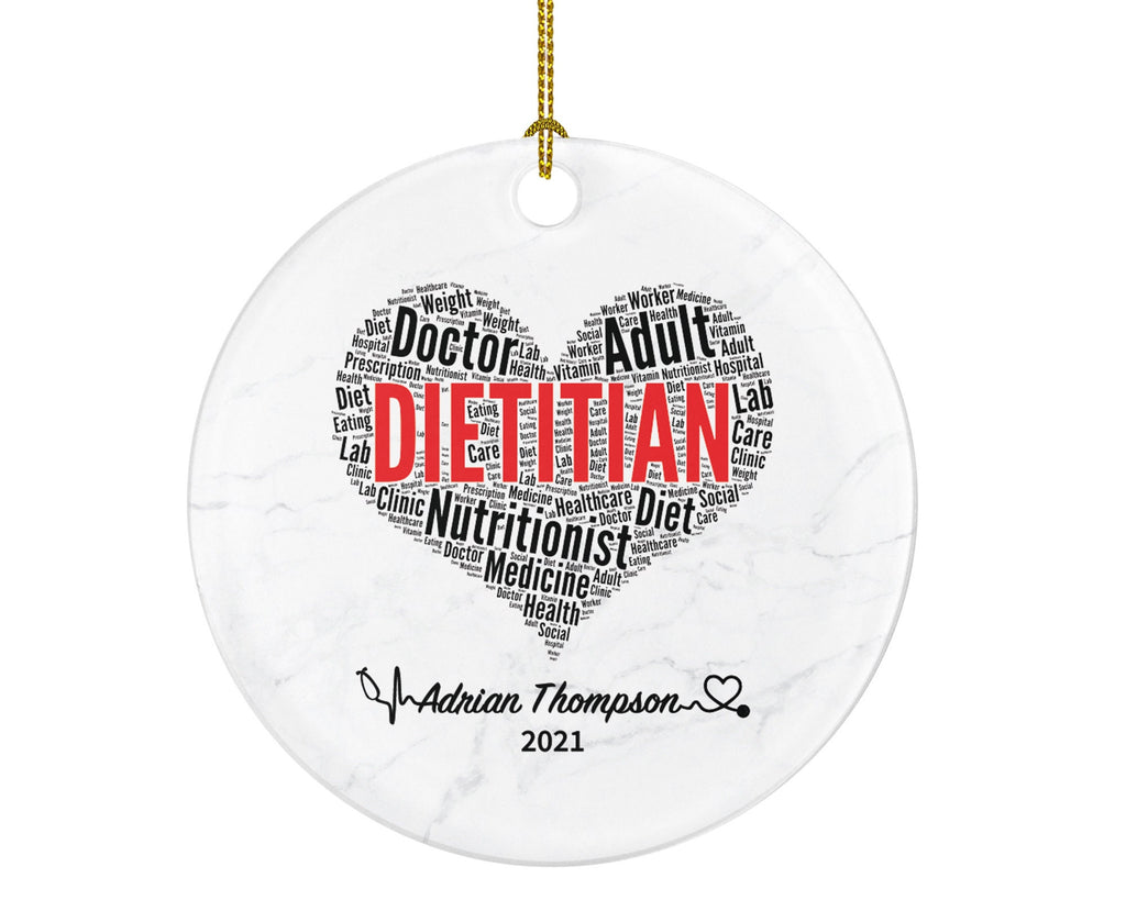 Dietitian Christmas Ornament Personalized Gift -  Custom Name Year