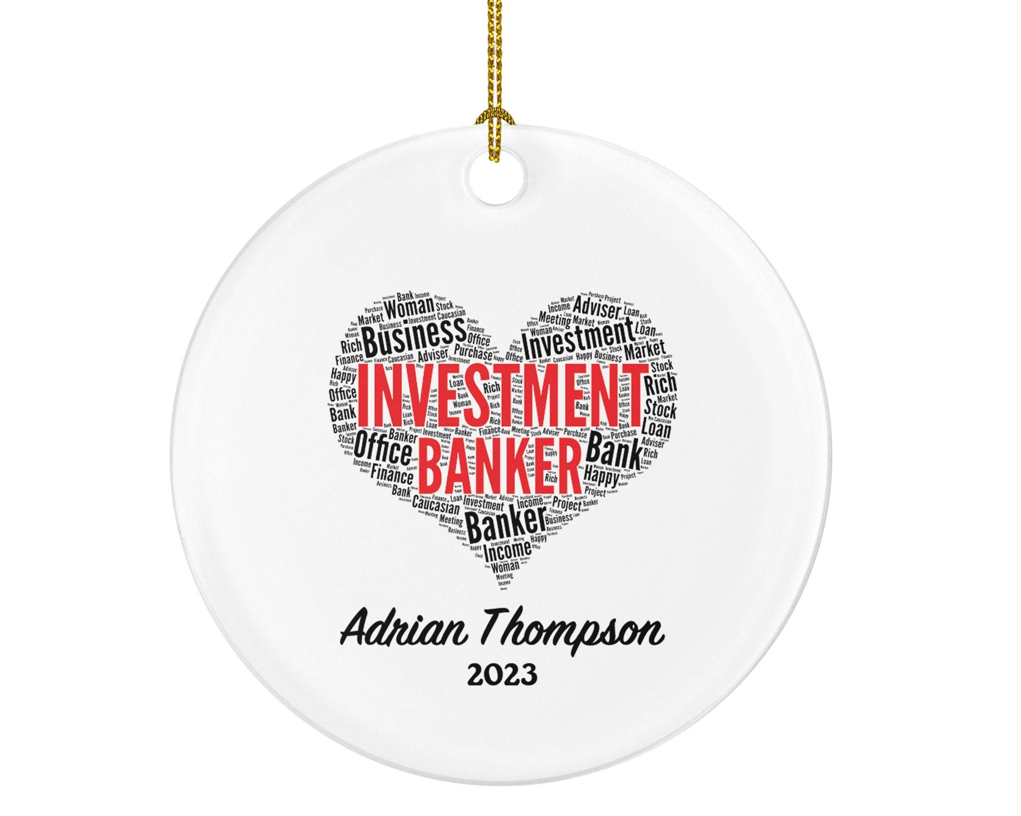 Investment Banker Christmas Ornament Personalized - Bank Worker Custom Gift