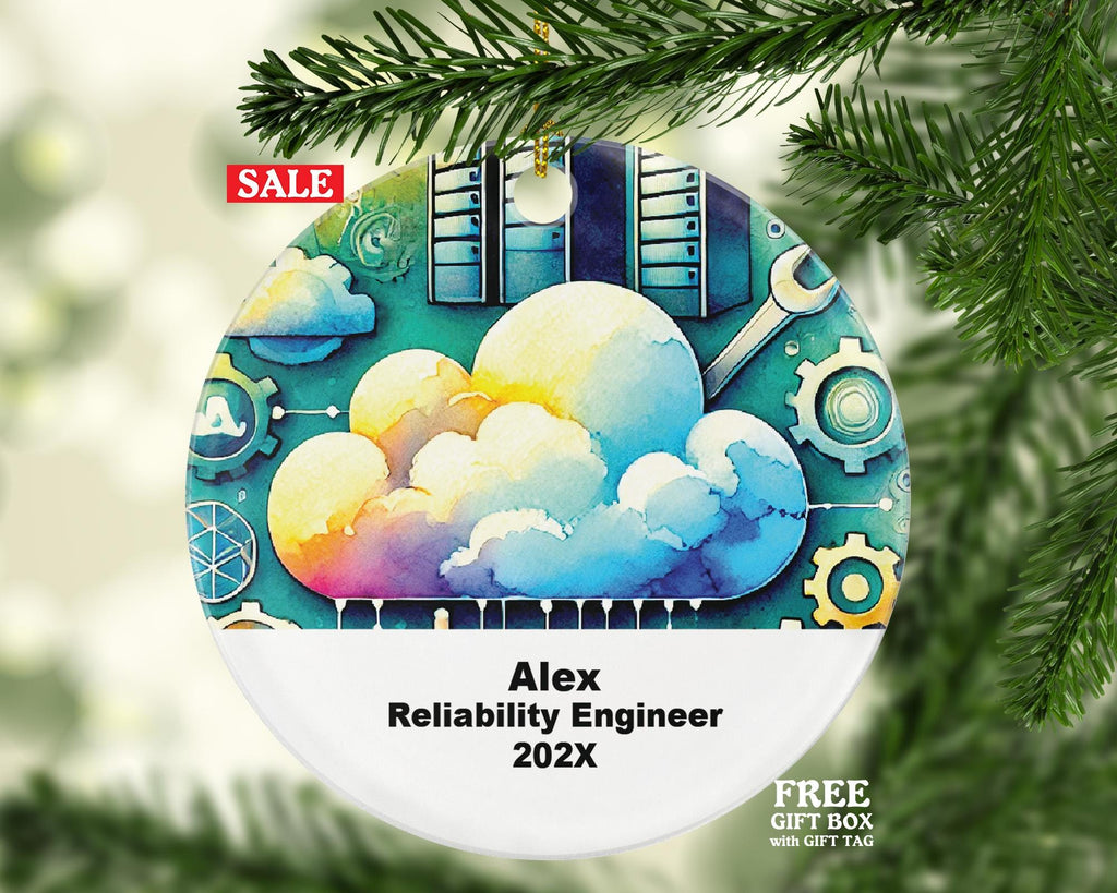 Personalized Reliability Engineer Ornament – Cloud & Server Design – Custom Tech Holiday Gift with Name