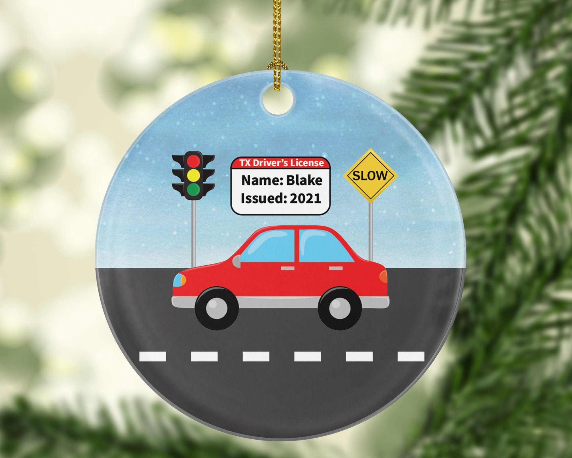 New Driver Christmas Ornament Personalized - Car Driving License Owner Driver's License Plate Custom Gift For Teenage