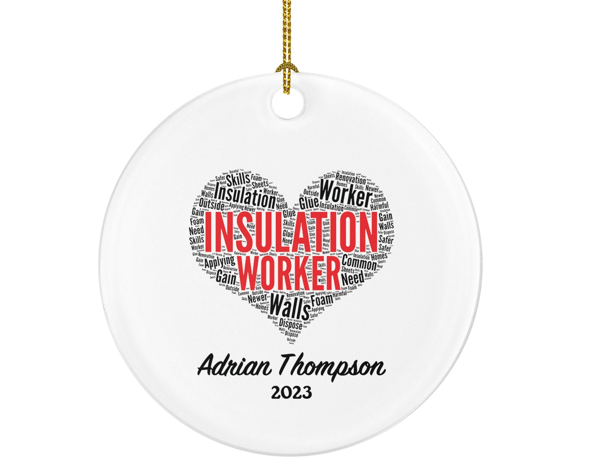 Insulation Worker Personalized Christmas Ornament - Handy Man Custom Gift