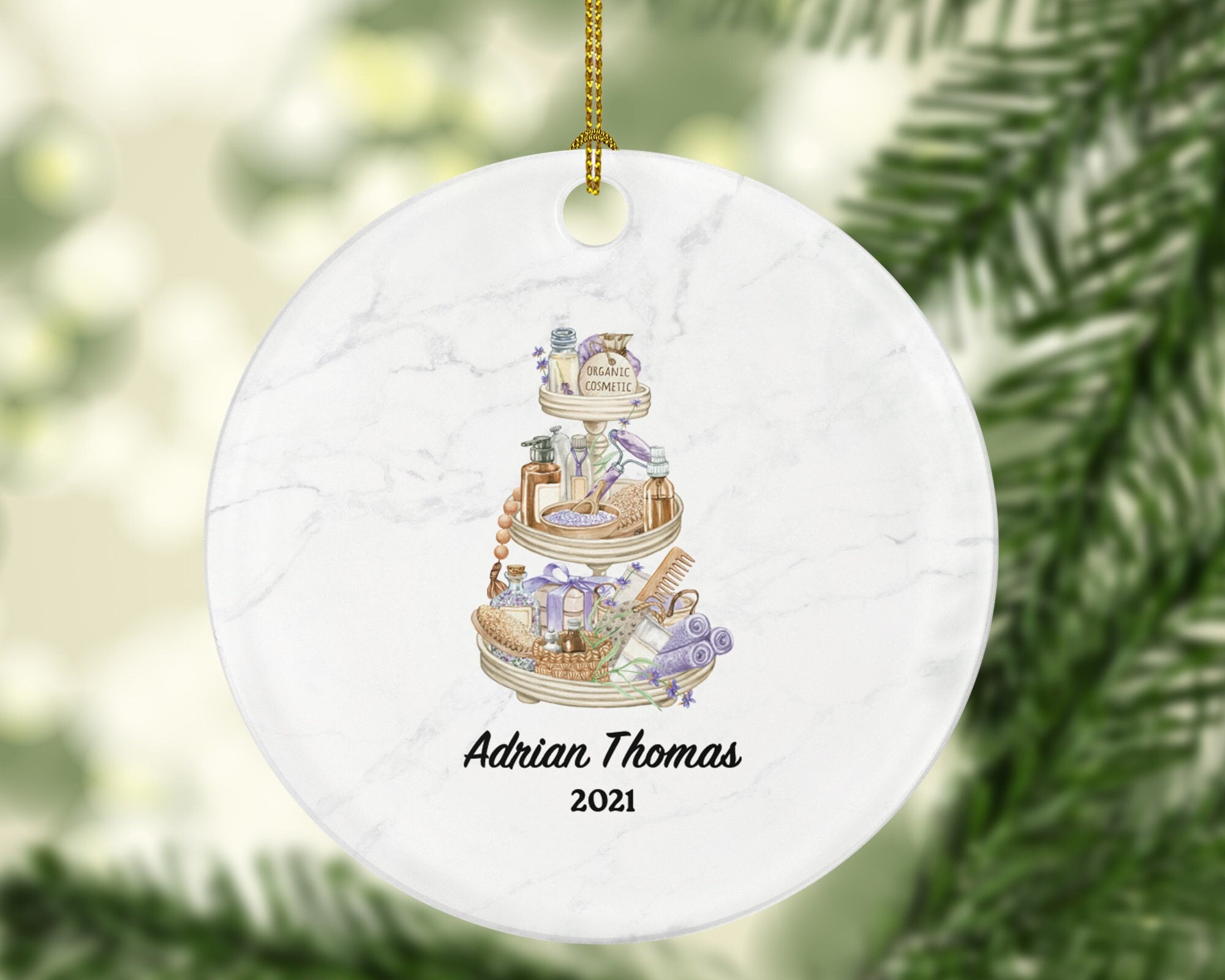 Spa Treatment Christmas Ornament Personalized - Spa Self Skin Care Lover Beauty Salon Owner Worker Massage Therapist Gift - Spa Party Relax