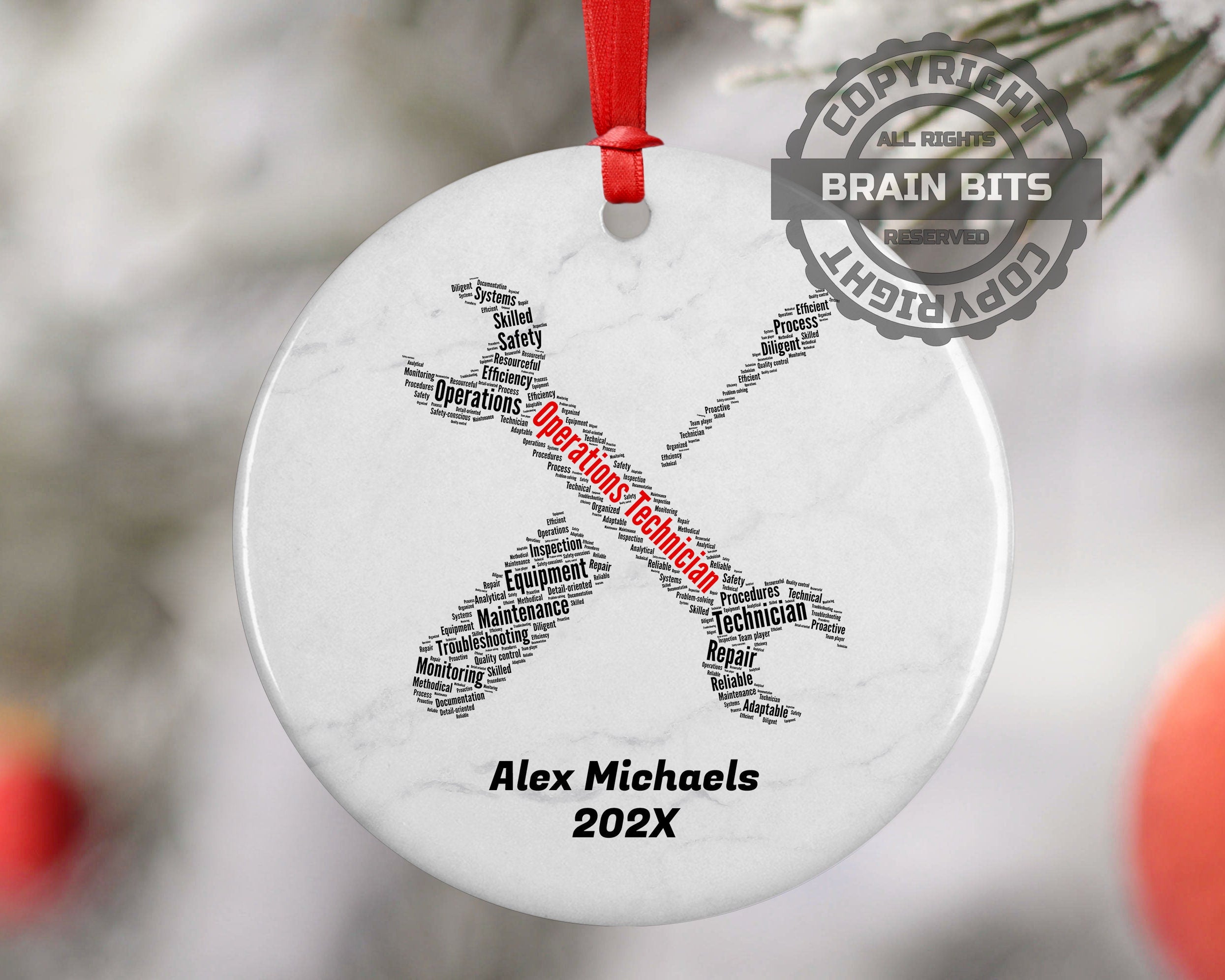 Operations Technician Personalized Christmas Ornament