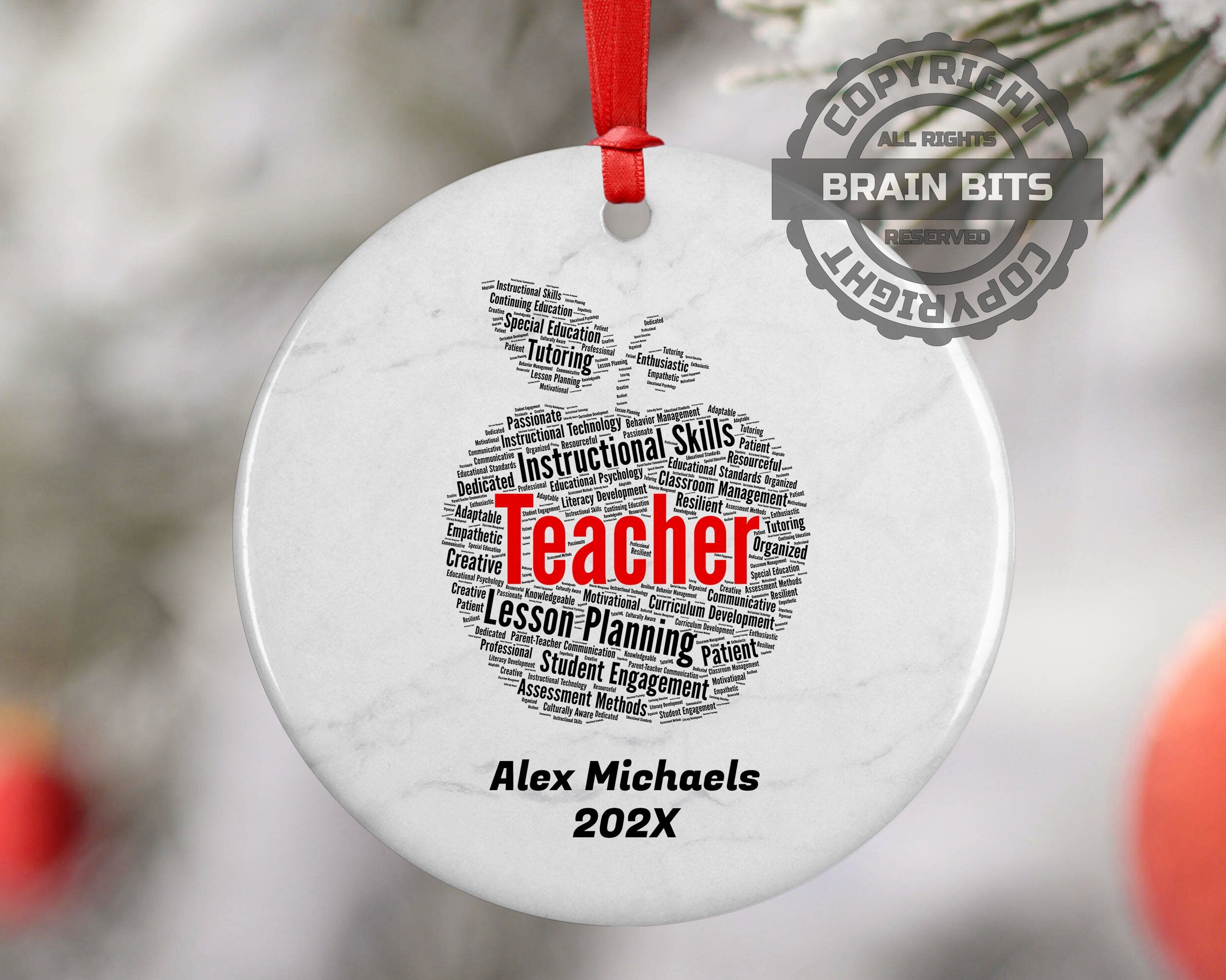 Teacher Personalized Christmas Ornament