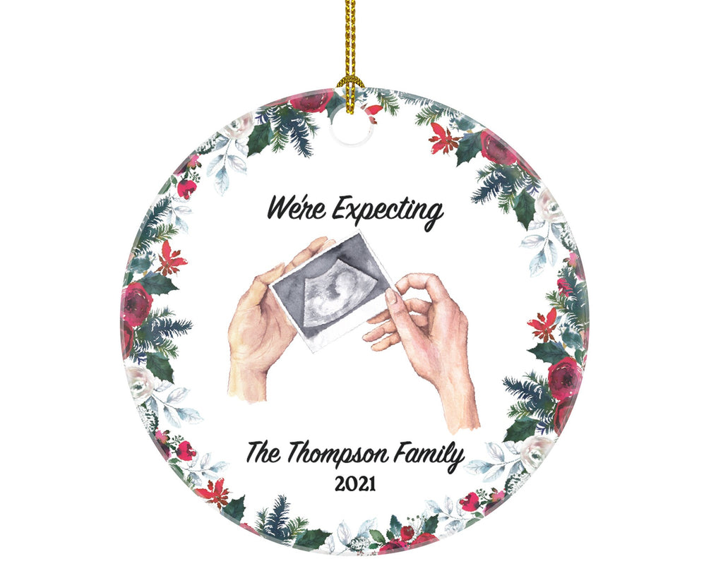 Personalized We're Expecting Christmas Ornament - Future Baby Pregnancy Announcement Gift - We are Expecting Present for Pregnant Mom Dad