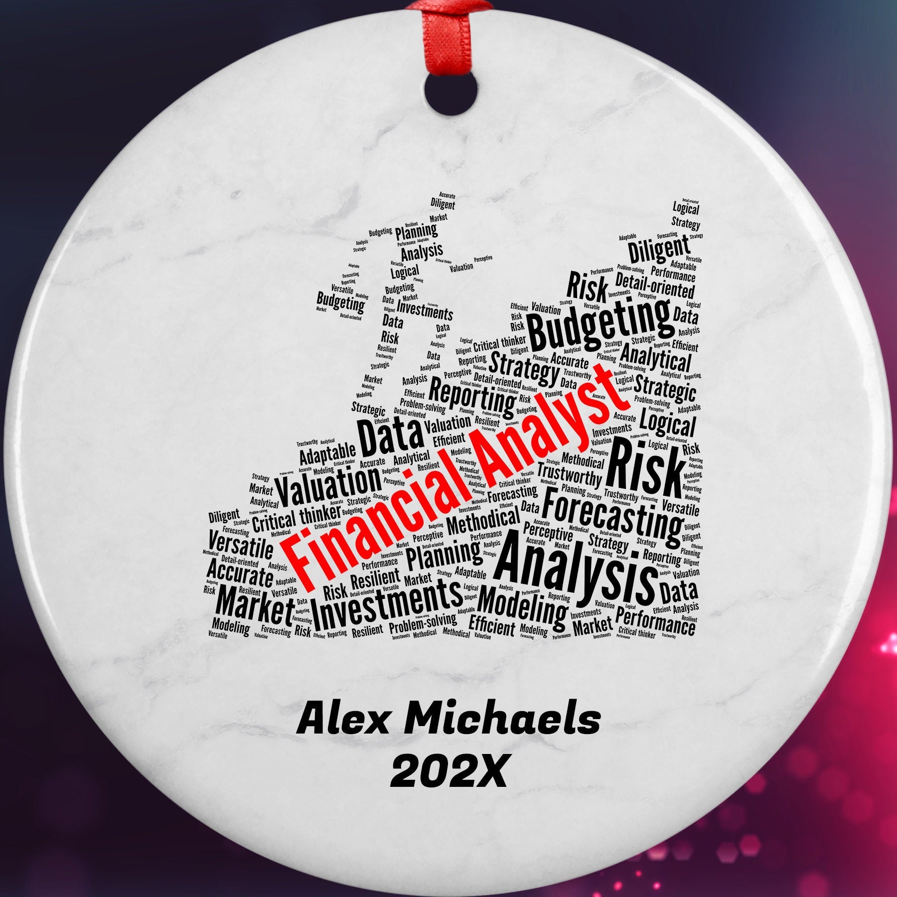 Financial Analyst Personalized Christmas Ornament