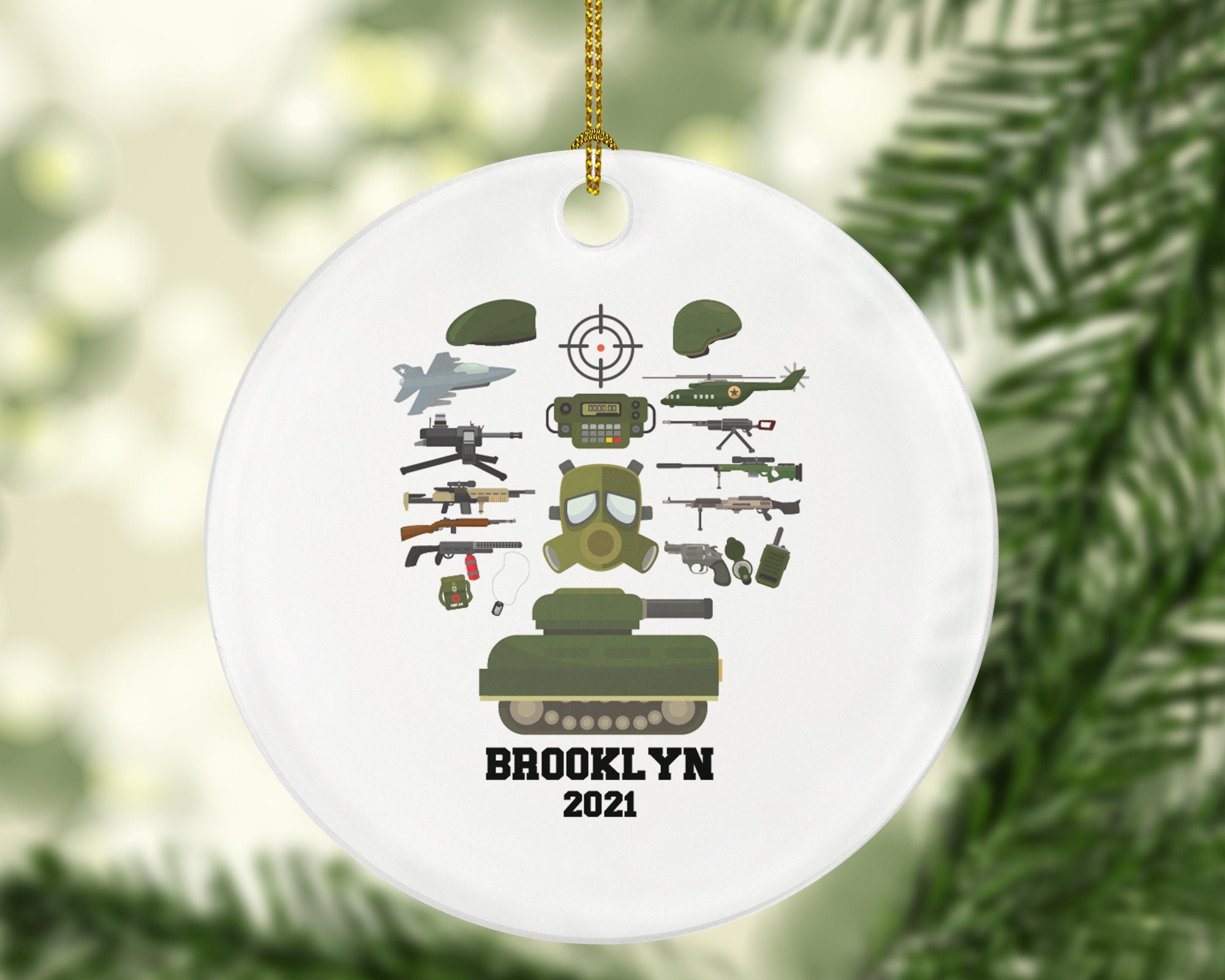 Military Christmas Ornament Personalized, Custom Military Service Army for Holiday, Soldier, Gift for Military Soldier