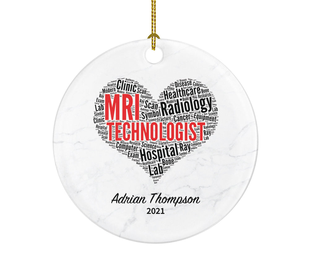MRI Technologists, Tech Christmas Ornament Personalized - Magnetic Resonance Imaging Scanner MRI Tech Radiologic Scan Health Worker Gift