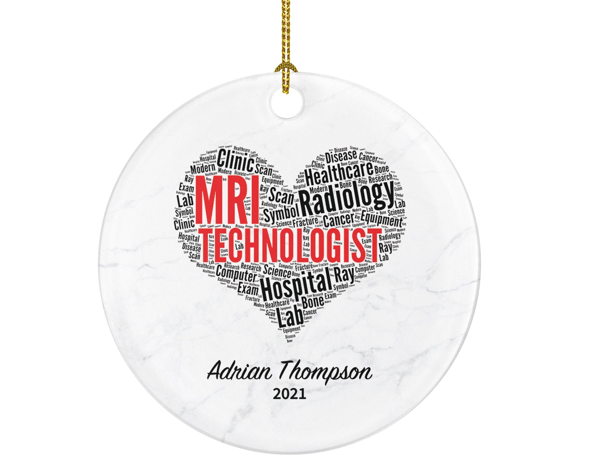 MRI Technologists, Tech Christmas Ornament Personalized - Magnetic Resonance Imaging Scanner MRI Tech Radiologic Scan Health Worker Gift
