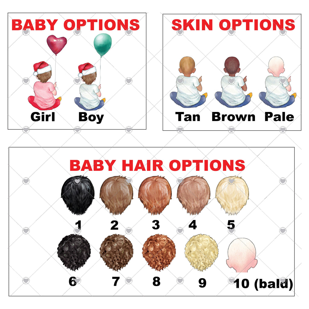Personalized Christmas Ornament Baby's First New Baby Portrait Parent Girl Boy Mommy Daddy Mom Dad Newborn 1st Gift Custom Name Present