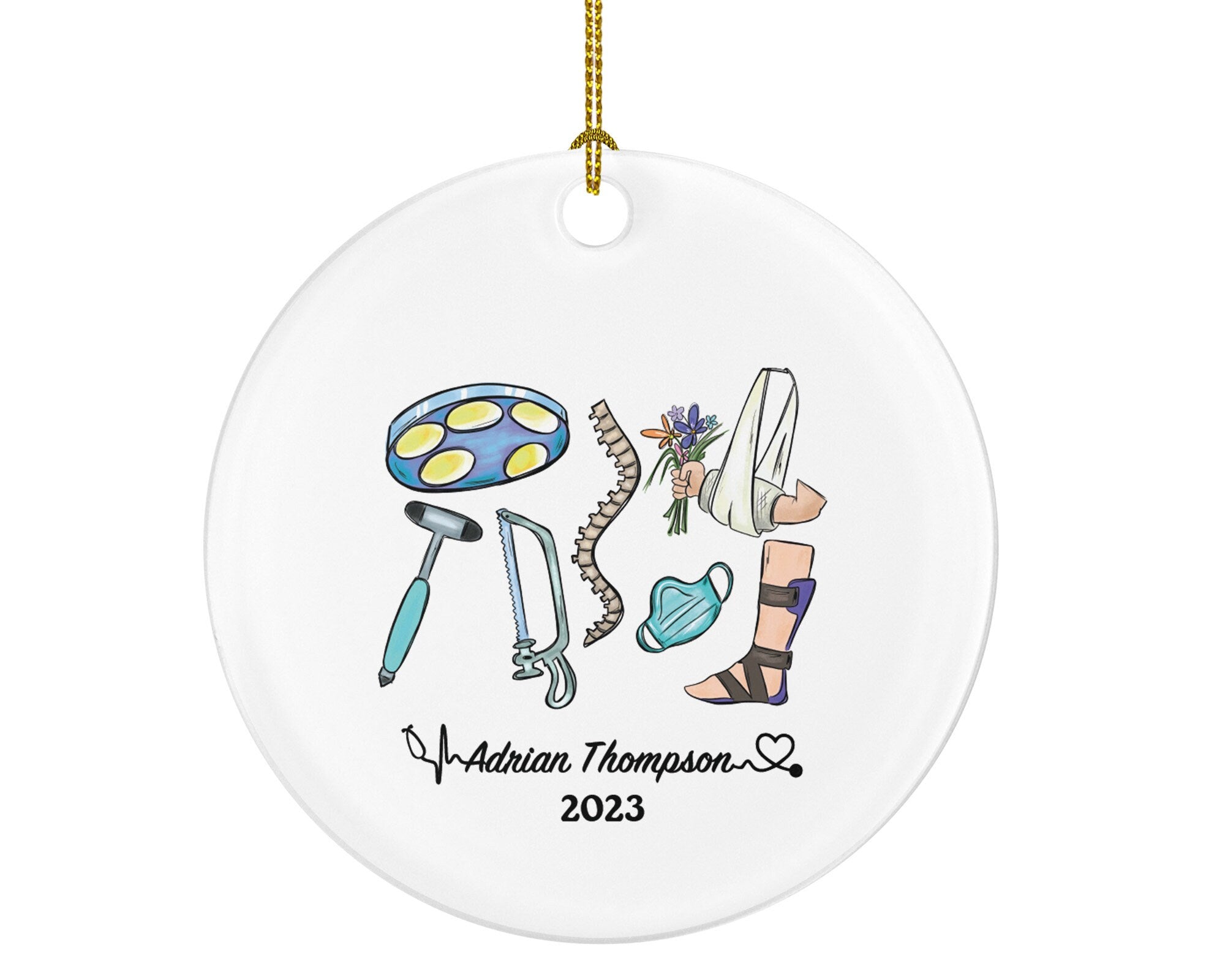 Orthopedic Surgeon Doctor Christmas Ornament Personalized - Orthopedic Surgery - Medical Dr Gift for MD - Custom Name Year
