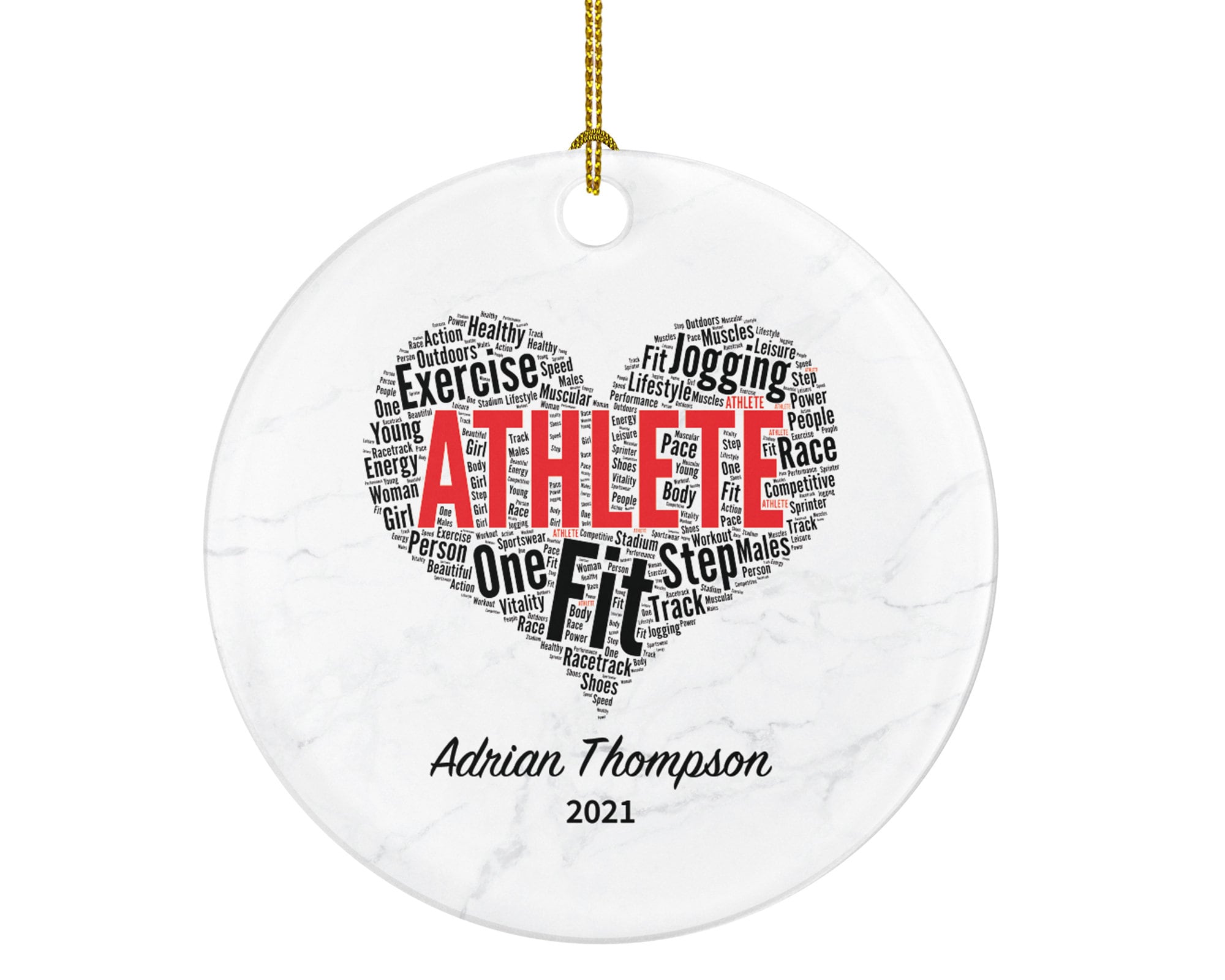 Athlete Christmas Ornament Personalized - Workout Custom Training Gift